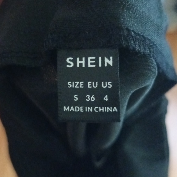 BNW/OT(orginal pkg) SHEIN Ladies (size small) Black Skirt w/thigh-slit & ruche - Picture 2 of 4